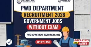 PWD Department Recruitment 2026