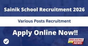 Sainik School Recruitment 2026